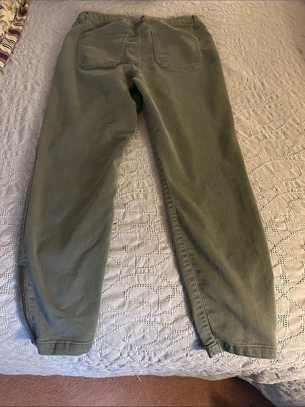 Knox Rose Olive Green Straight Leg Pants - Picture 2 of 5